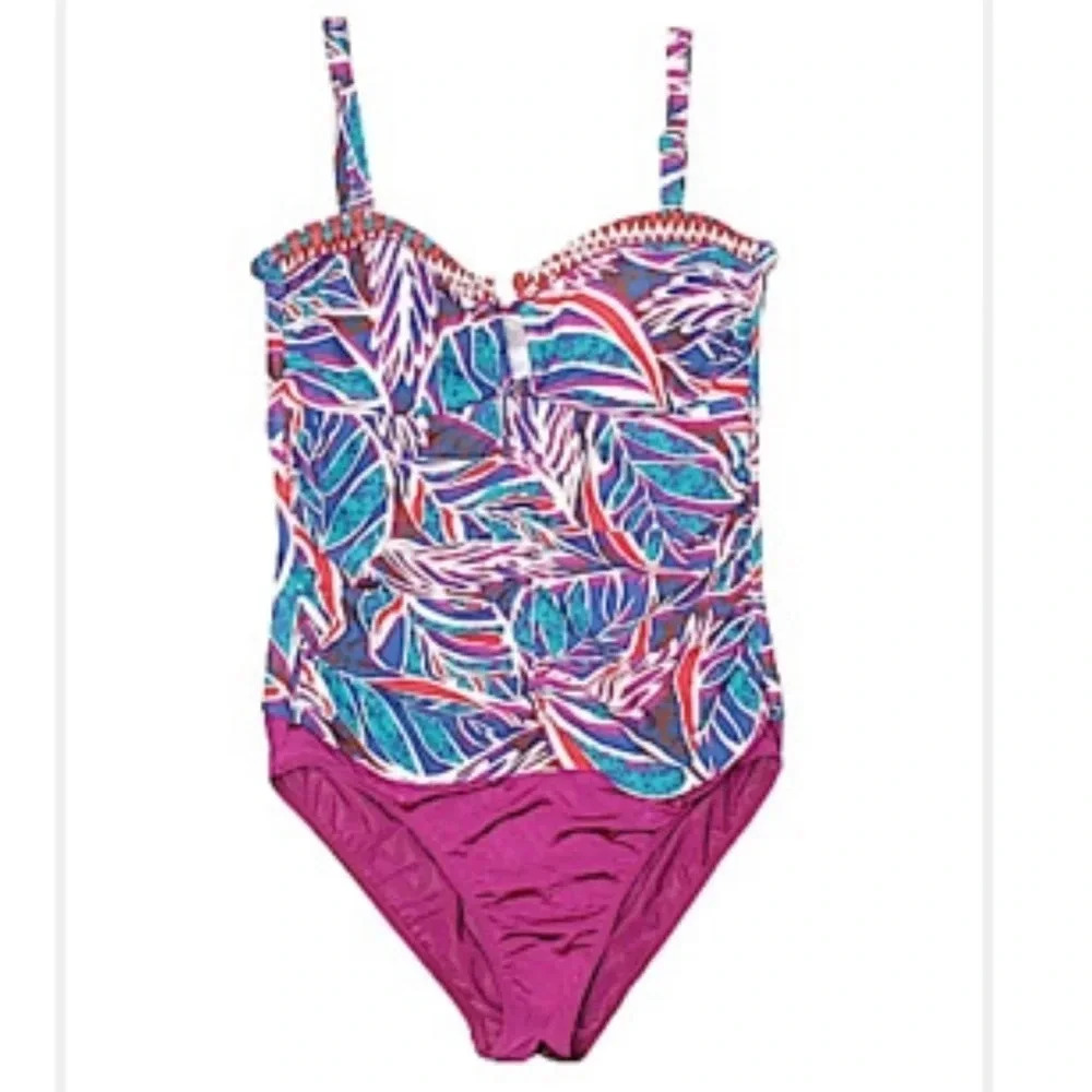 Leilani one Piece Tropical Print Swimsuit